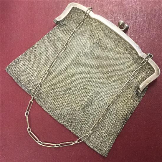 Silver mesh purse